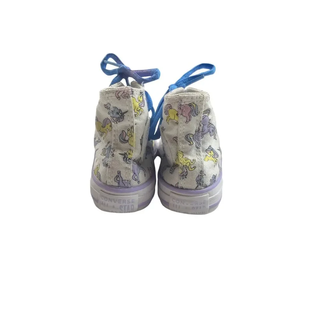 Converse Chuck Taylor High Top Kids US 11 White Violet My Little Pony Canvas
